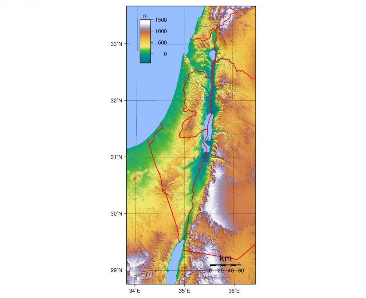 harta israelului altitudine