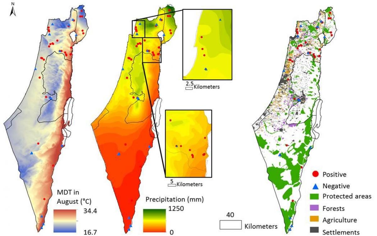harta israelului climatice