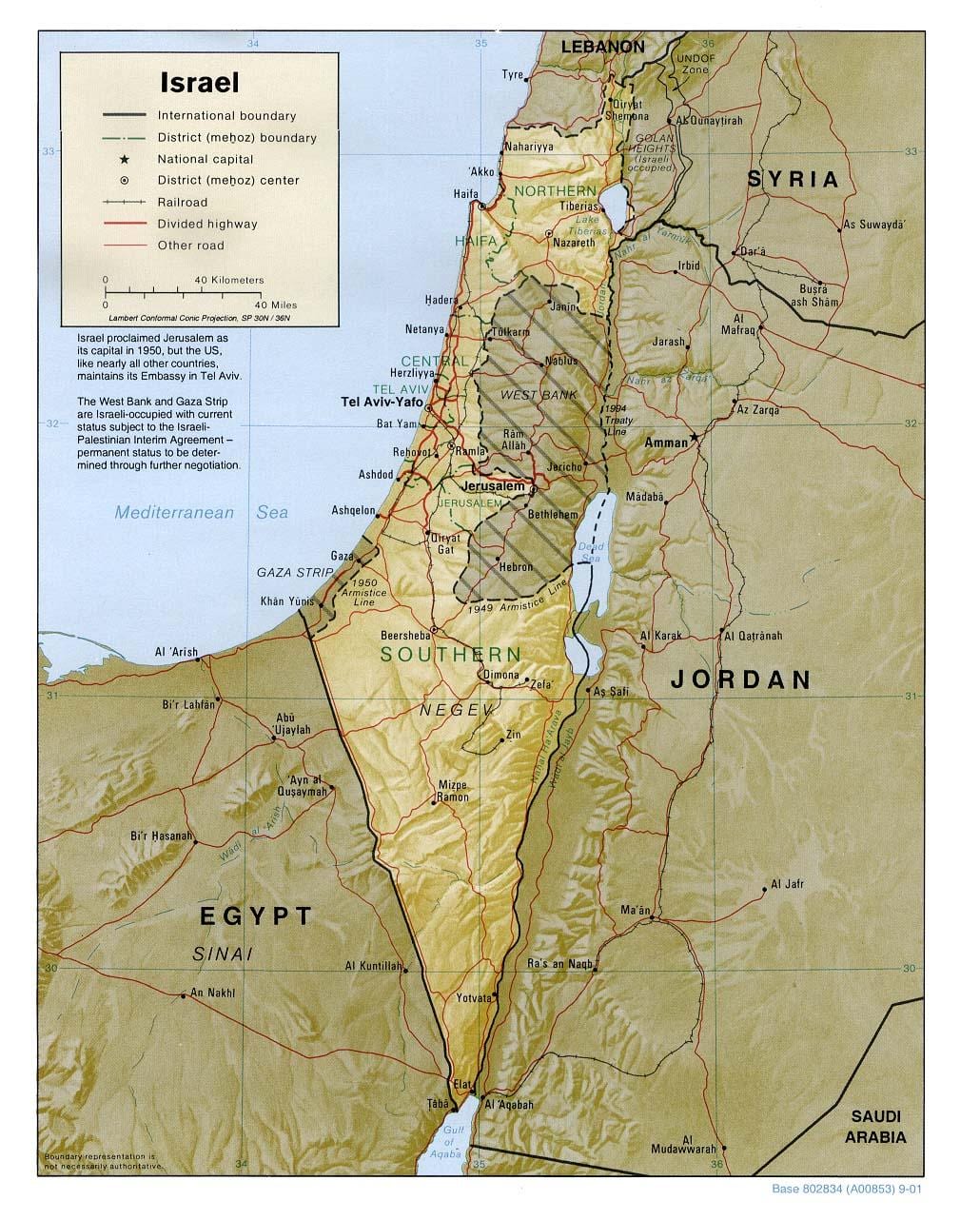 harta israelului geografie