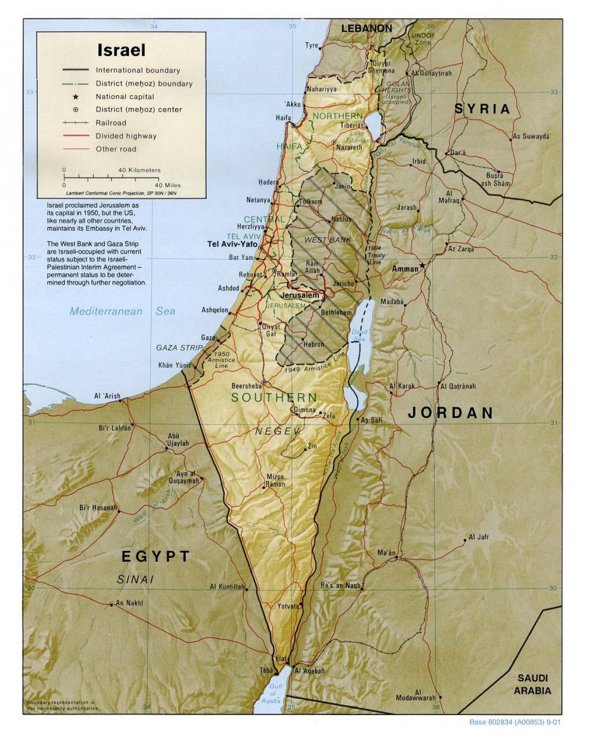 harta israelului geografie 