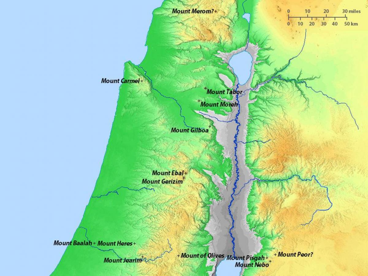 harta munții lui israel