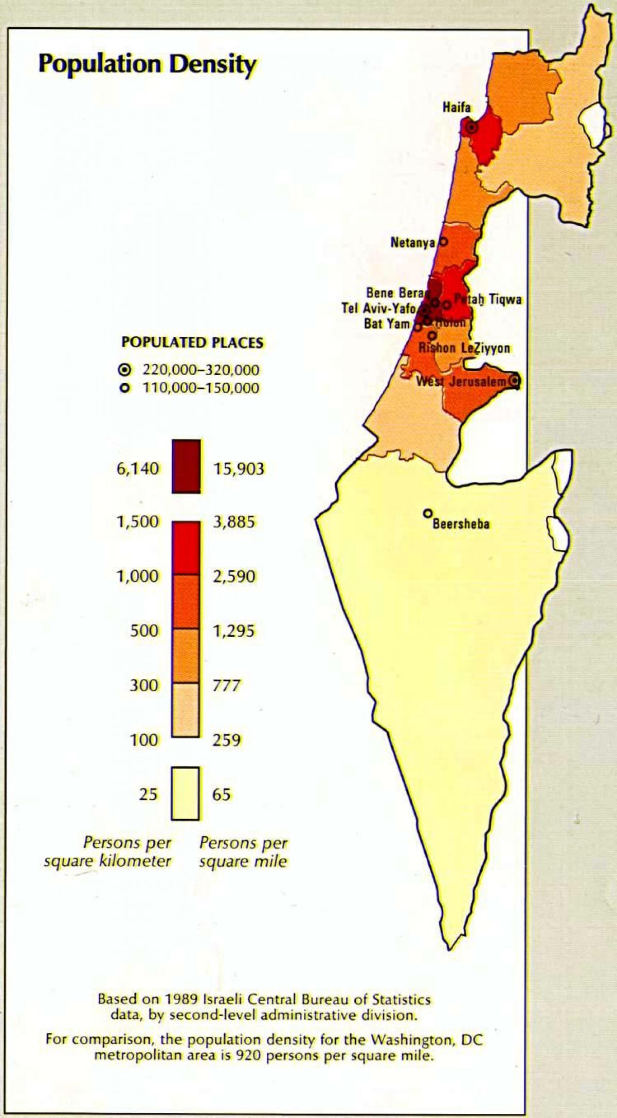 harta israelului populației