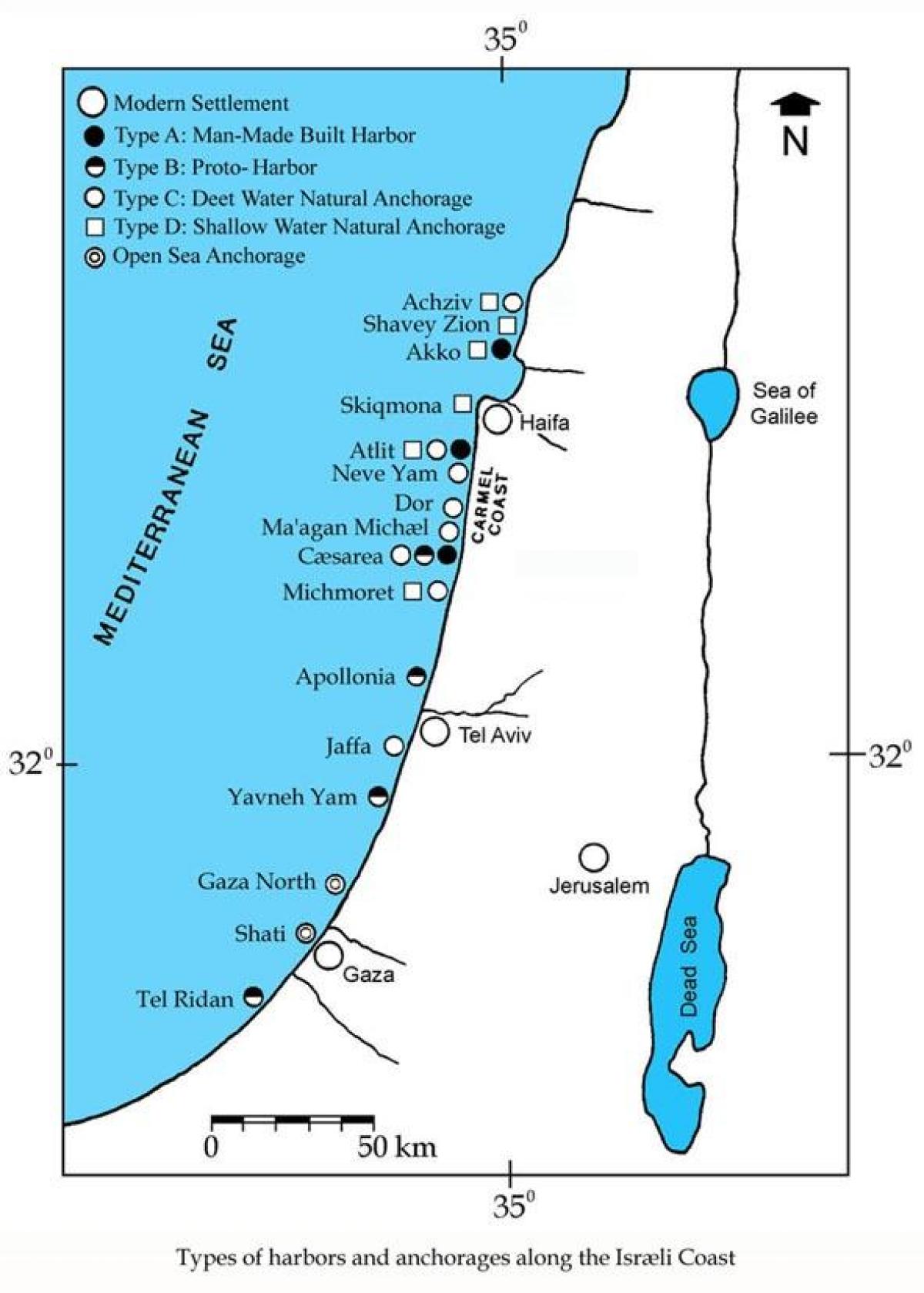 harta israelului porturi